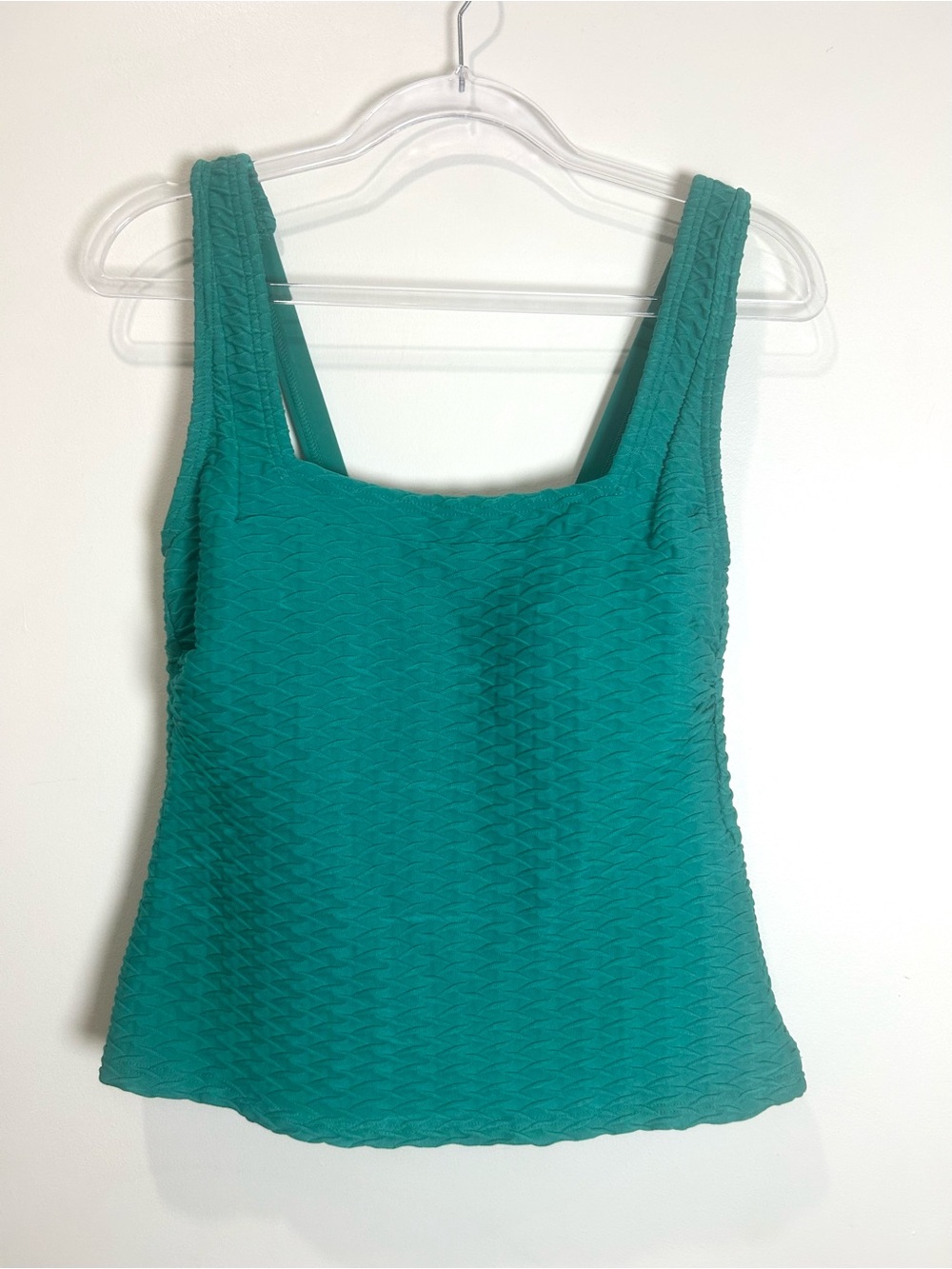 NEW Land's End 2 piece swimsuit Women Sz 6 Tankini Teal Textured Built In Bra - Picture 5 of 15